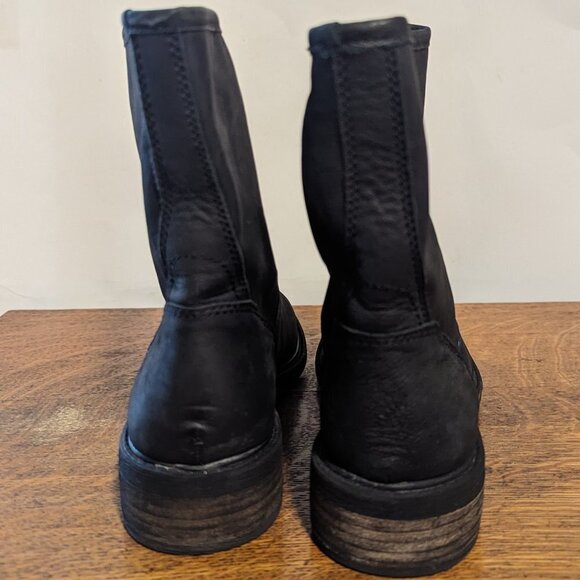 Lucky Brand Western Goth Pull On Moto Boots Wide Ankle Leather Boho - Picture 4 of 10